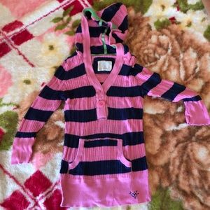 Justice pink striped hoodie